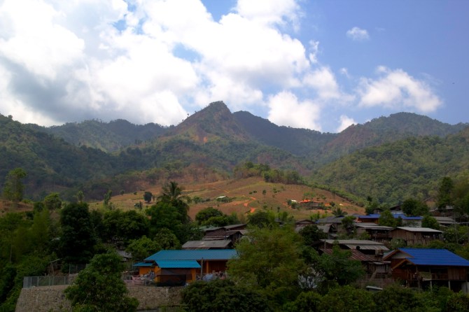 Pai Mountains and village.