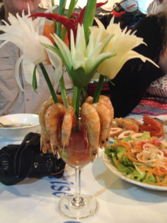 Prawns and Fruit Flowers