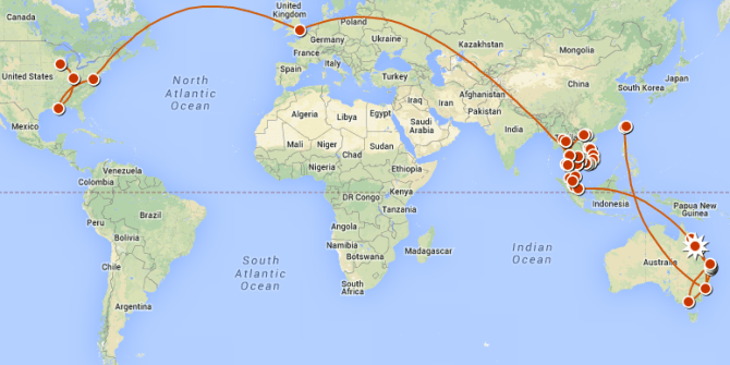 Click the map for the most up to date version of my trip.