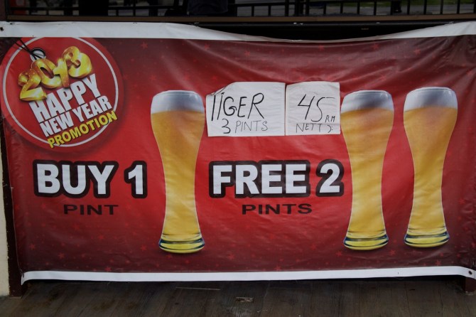 ...oh wait, it's $15 for those three beers.