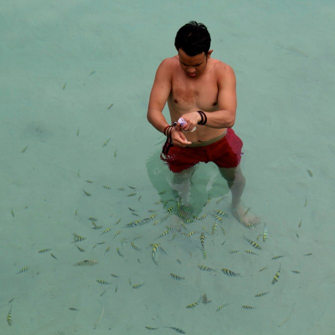 The visibility continues to be crystal clear even at deeper depths.