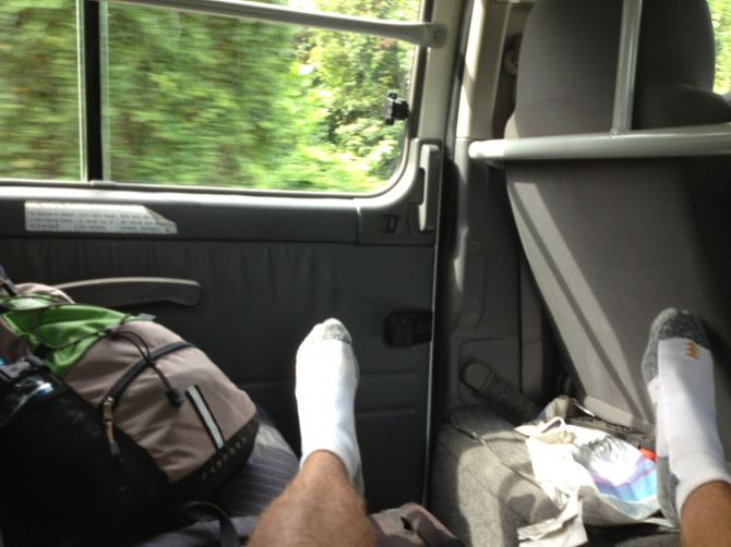 This never happens.  There would normally be three other people in the space my legs were occupying.