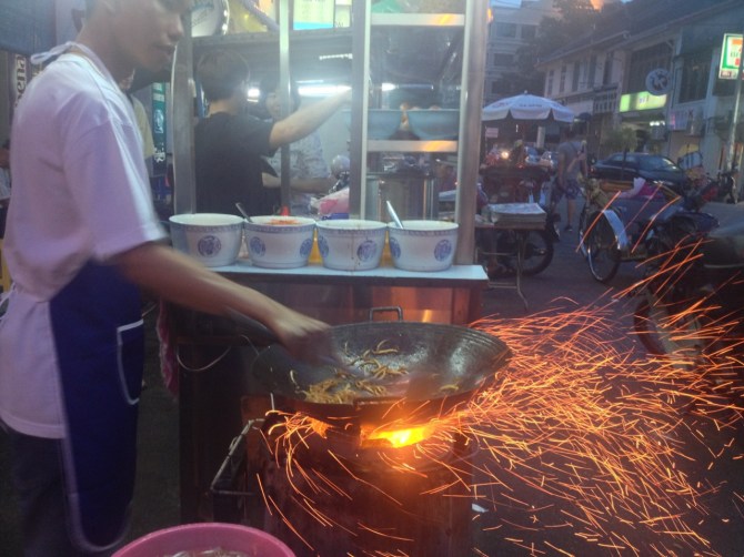 Dinner was extra fresh this night.  I couldn't tell you the exact name of this dish, but it was noodles (go figure) with 4 shrimps, some weird looking black sauce, and a few pieces of hotdog.