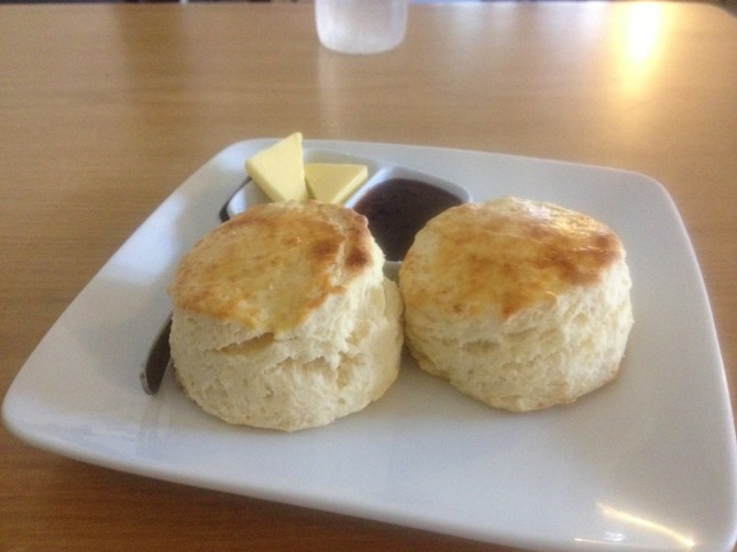 Guest House in The Cameron Highlands made fresh scones.  They look like biscuits to me.  Ironically if you said that to a British person they would say that they don't look like biscuits at all.  English is a funny language sometimes.